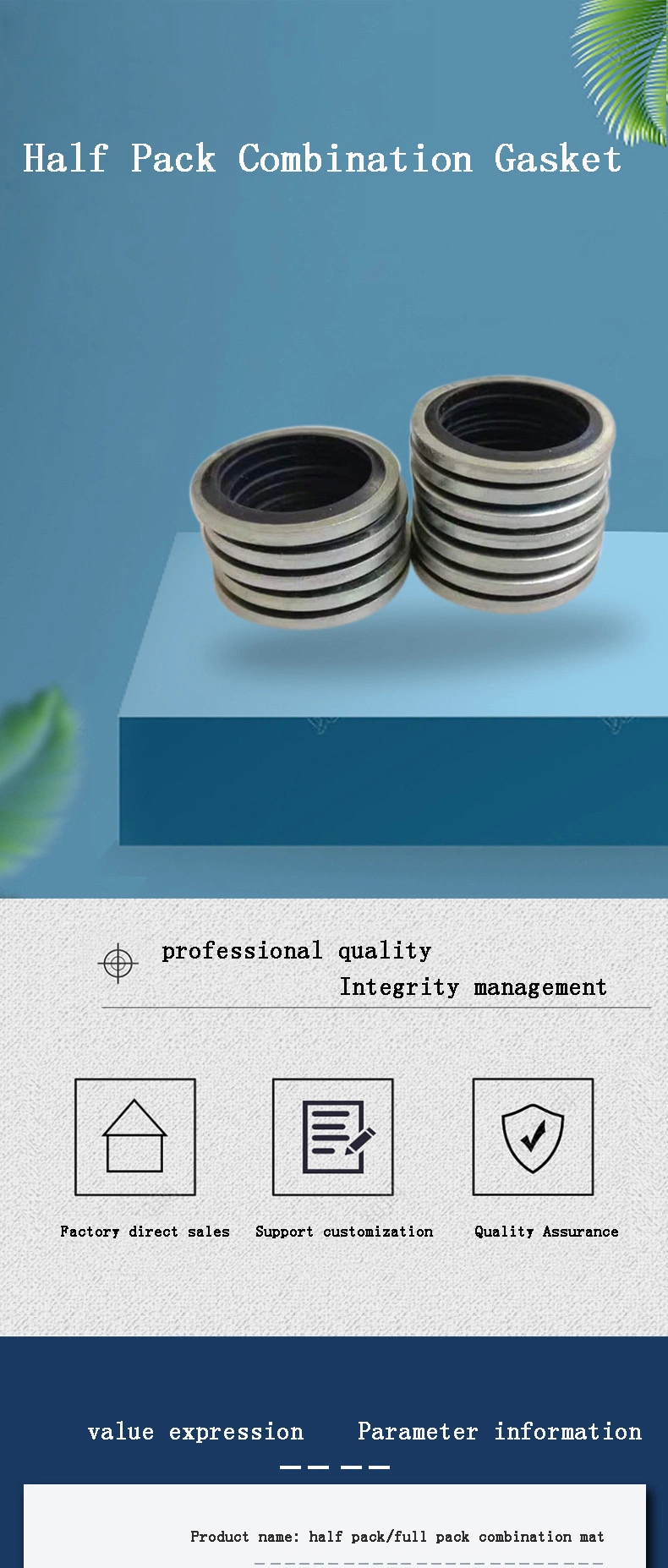 OEM Seal M12 কার্বন স্টিল নাইট্রিল রাবার গ্যাসকেট বন্ডড সিলিং ওয়াশার 0