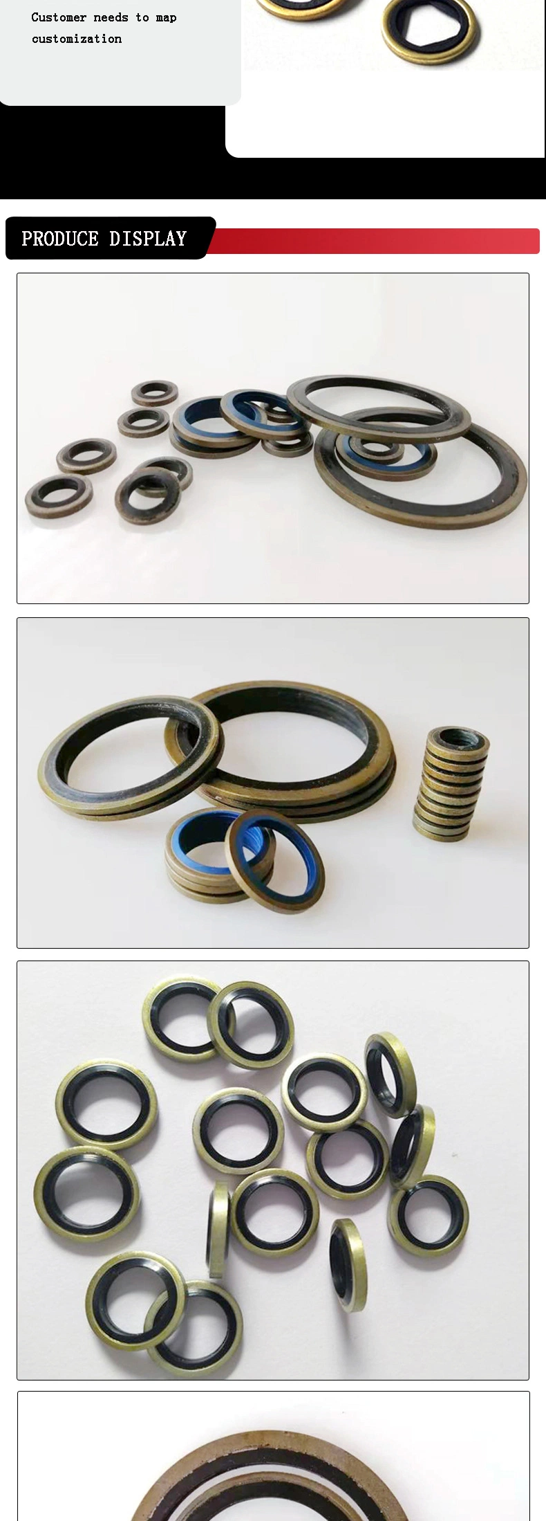 OEM Seal M12 কার্বন স্টিল নাইট্রিল রাবার গ্যাসকেট বন্ডড সিলিং ওয়াশার 2